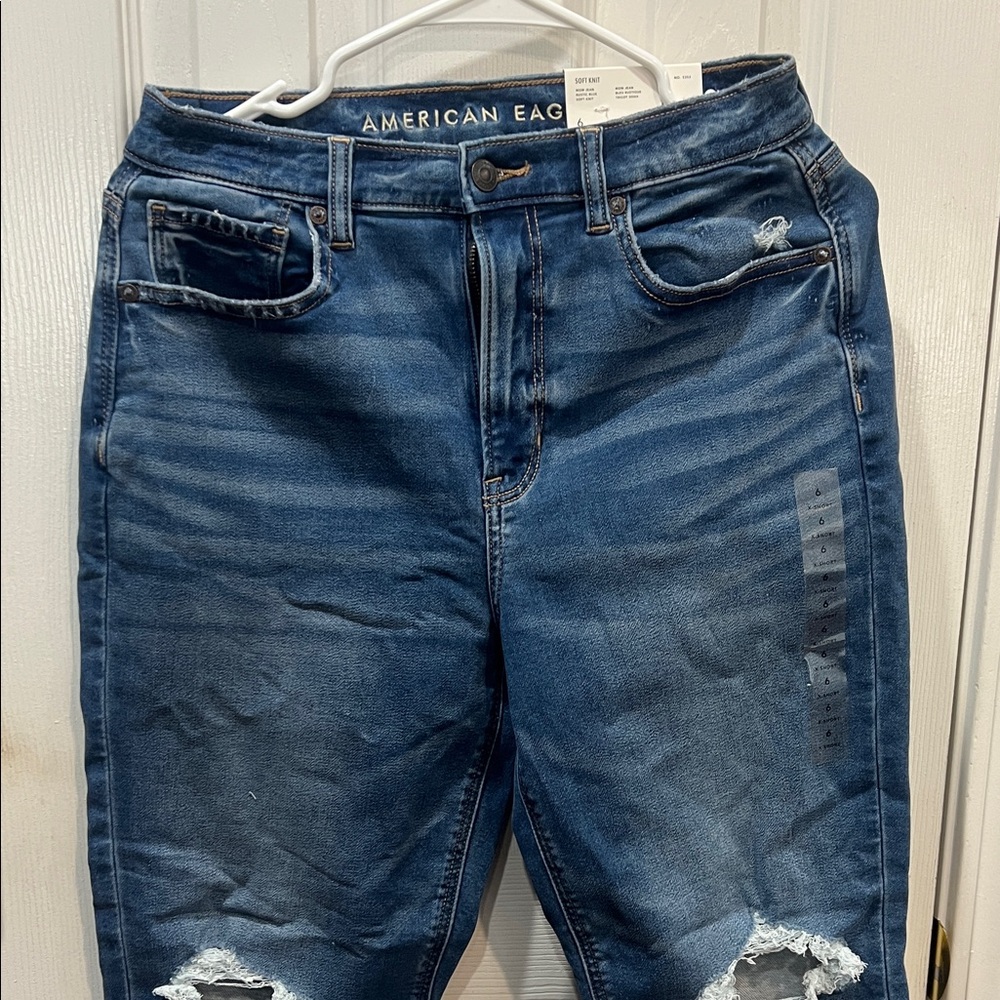 American Eagle Outfitters Distressed Dark Blue Skinny Jeans